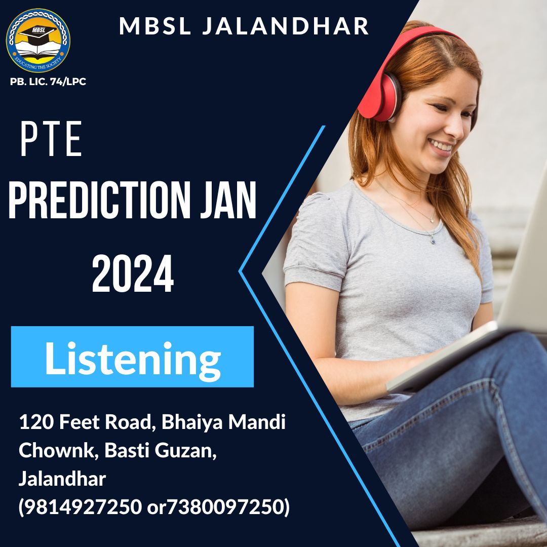 PTE JAN 2024 Prediction MBSL Jalandhar   Prediction Listening 